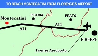 Mappa Autostradale Firenze Aeroporto - Montecatini