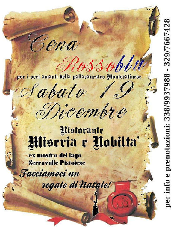 CENA ROSSOBLU - RB Montecatini Terme