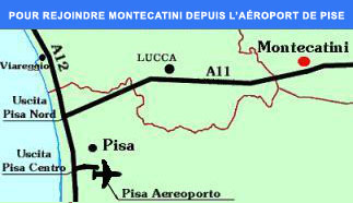 Mappa Autostradale Pisa Aeroporto - Montecatini