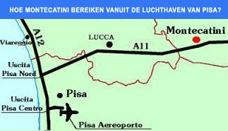 Mappa Autostradale Pisa Aeroporto - Montecatini